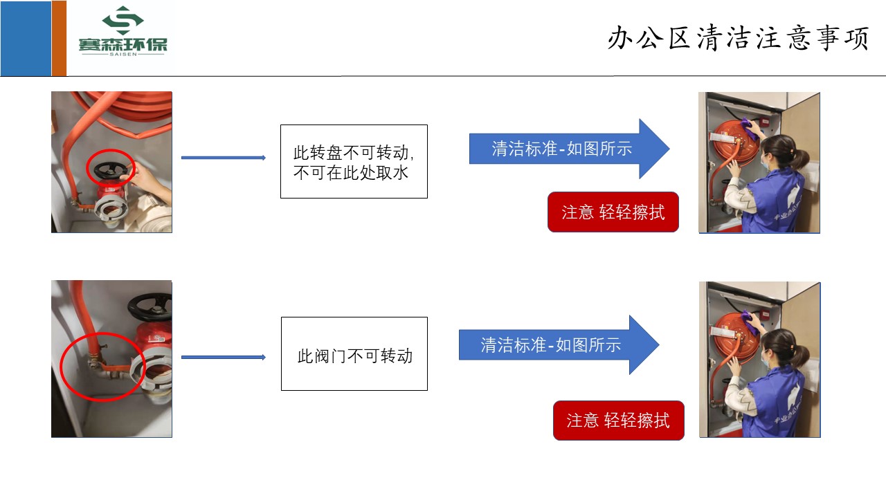 办公区清洁注意事项.消防栓